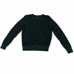 Banana Republic whimsigoth green shimmer leopard print sweater Size medium